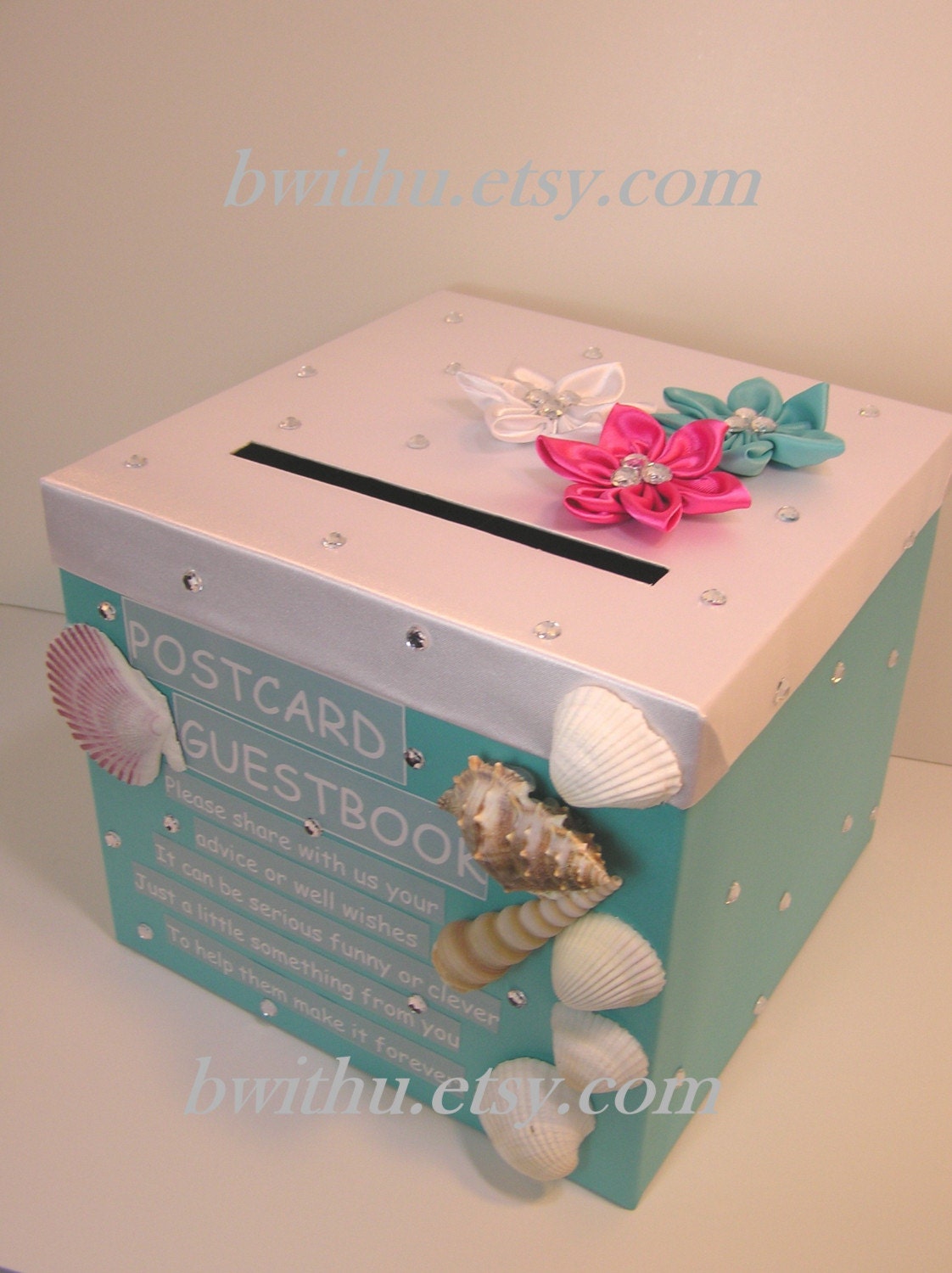 Wedding  Card Box Gift Card Box Holder Custom Wedding Post Card Box Holder-( Sea wedding party theme)