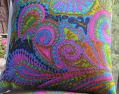 Tropical Handmade Pillow Vintage Hawaiian Barkcloth Coastal Decor