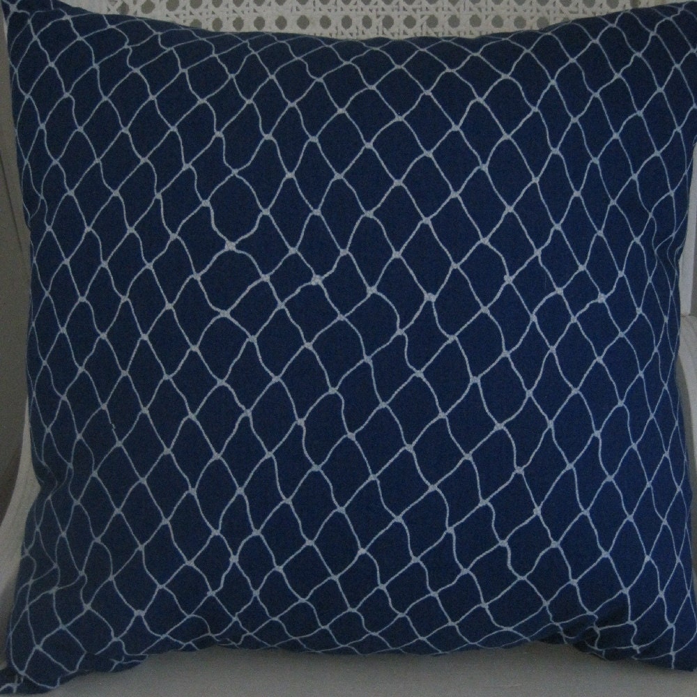 Nautical Decor Fishnet Pillow Handmade, Decorative