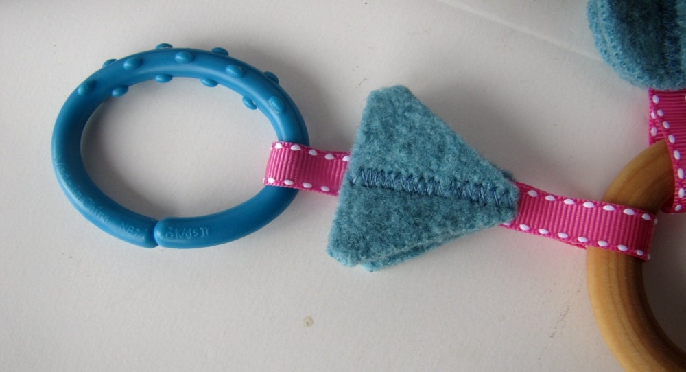 Wood Teething Ring, Natural Maple and Felted Wool