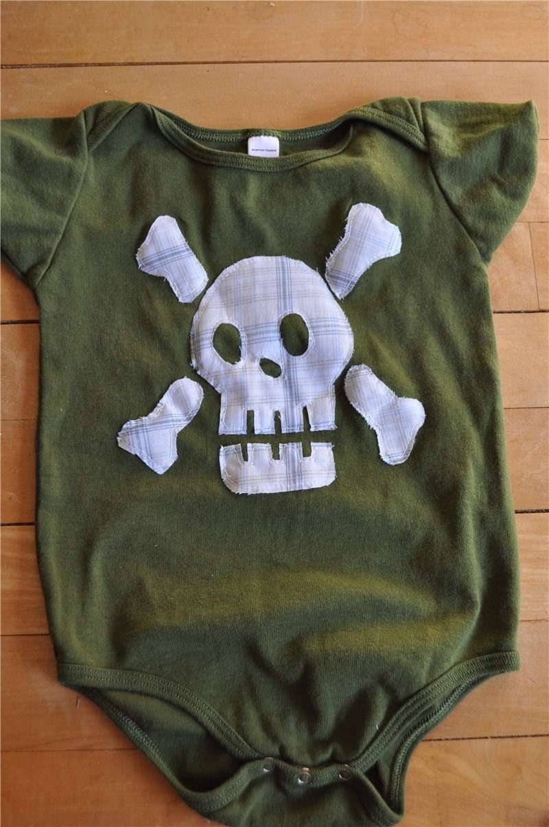 punk baby skull onesie