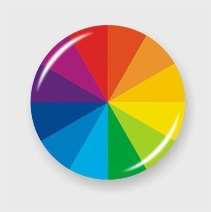 Color Wheel 2.25 Inch Pin Back Button Badge