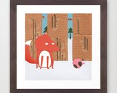 Fox and Bird Print