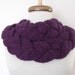 Purple Braid Scarf Neckwarmer With Button-Ready for shipping