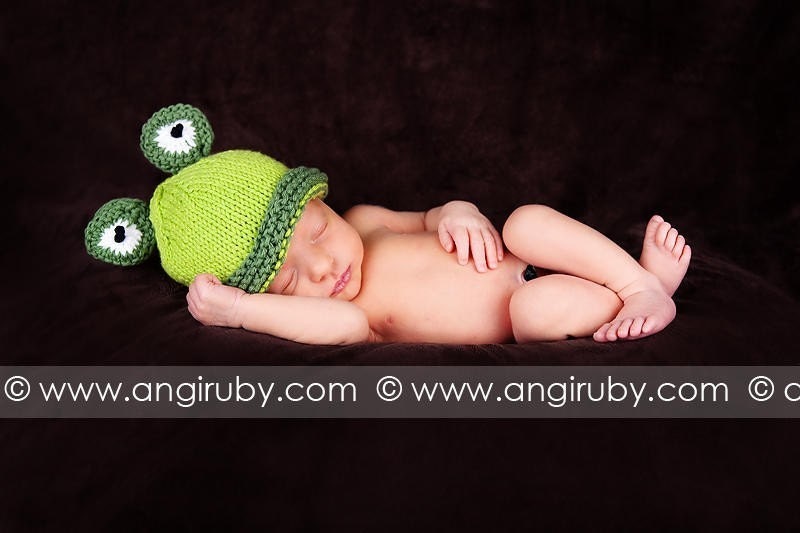 Knitted Baby Hat -knitted children clothing - FROGGY  Hand Knitted Baby Hat-cotton hand knitted baby hat- children costume-RIBBID-RIBBID