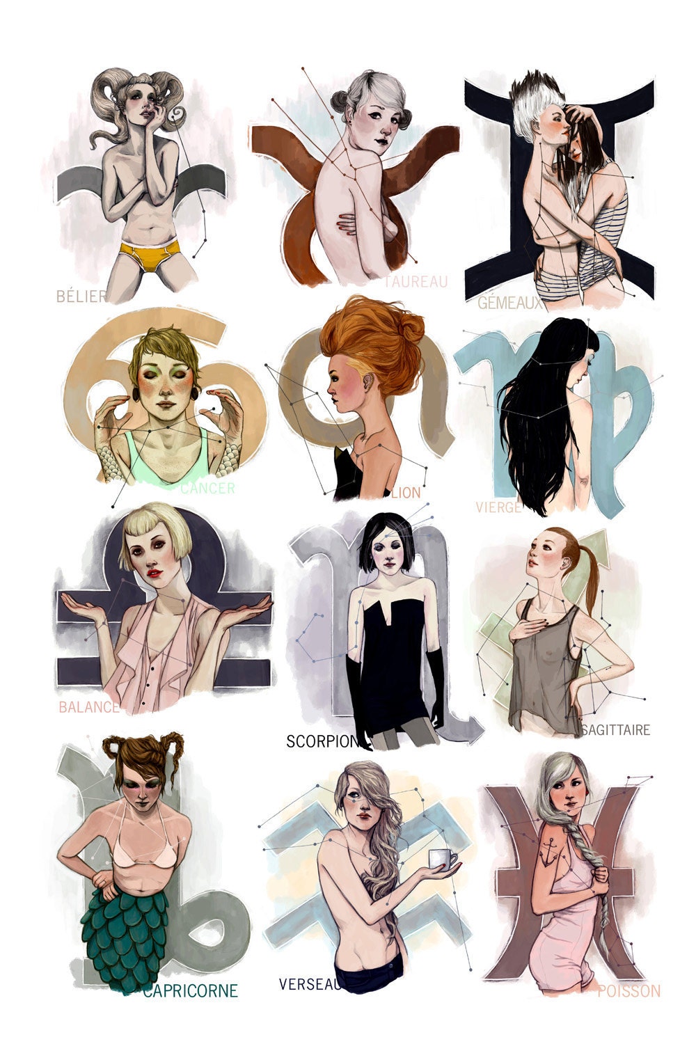 Leo - Lion // Zodiac Sign 8x10 Print