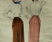 1950s Four-Gore Skirt, Butterick 5605 Vintage Pattern, Hip 35, Waist 26