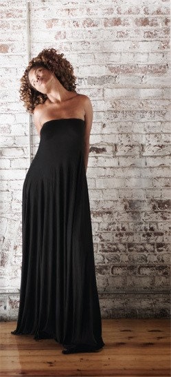 black strapless dress