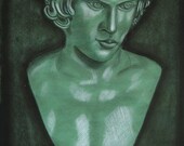 Original Charcoal Sketch/Painting - Bacchus, the God of Wine