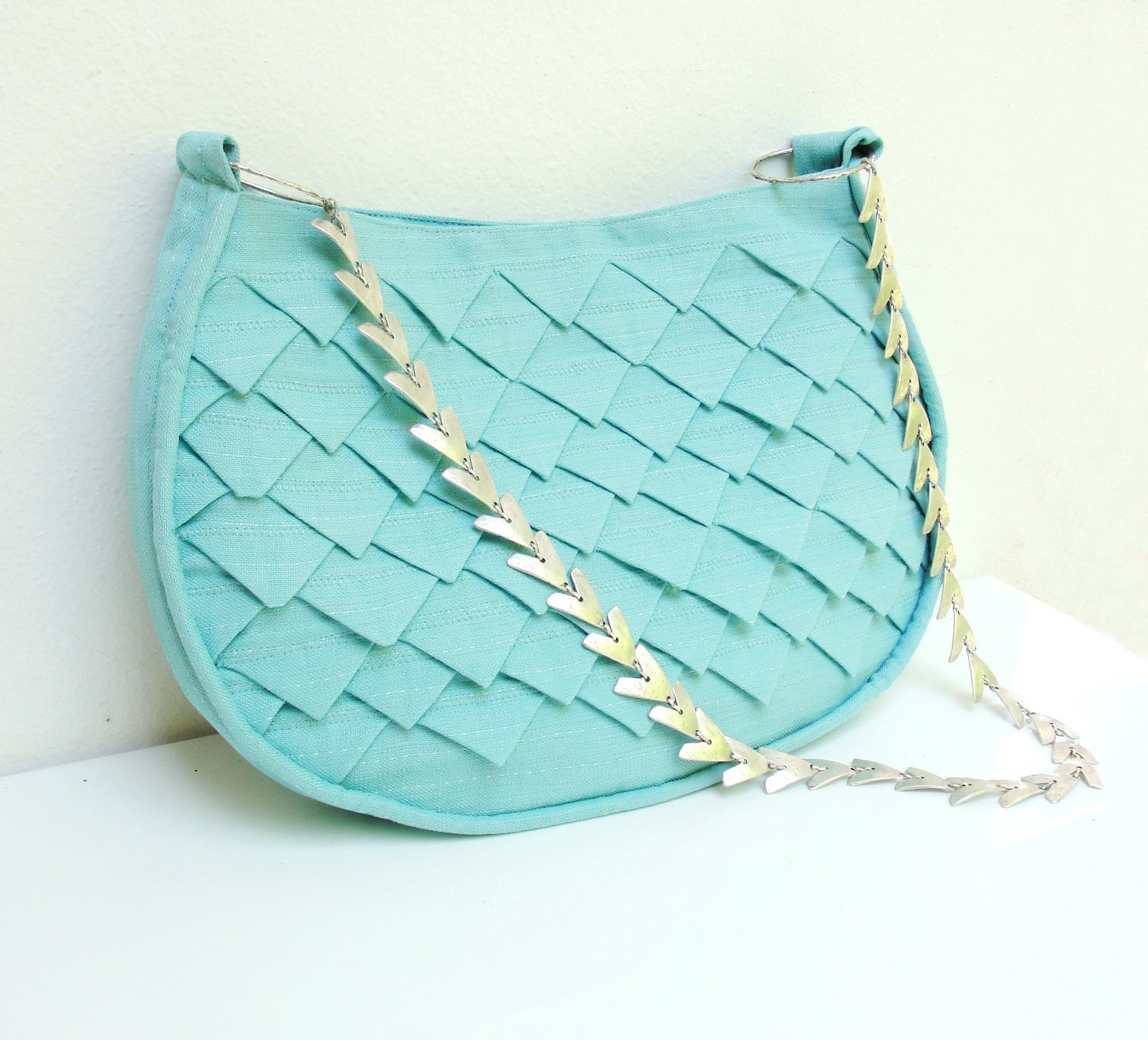 Mermaids Tail Bag - Folded Linen with Metal Strap