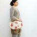 Poppy Love- Floral Cotton Cross Body Shoulder Bag with Leather Strap
