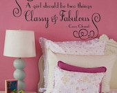 Wall Decal Vinyl Quote A Girl Should Be Two Things Classy and Fabulous  COCO CHANEL Large