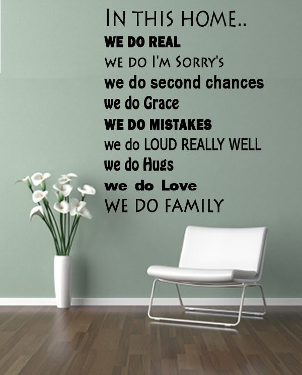 Wall Decal IN THIS HOME Vinyl Wall Quote