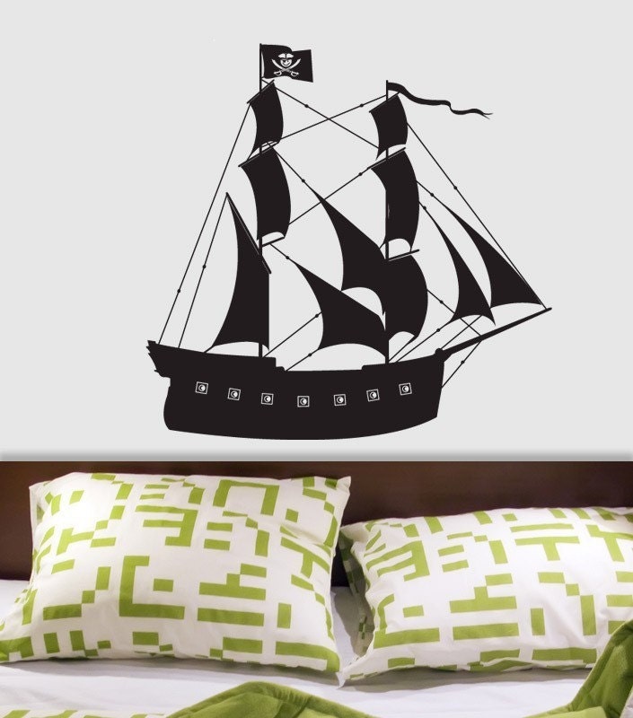 Pirate Ship custom vinyl wall decal by DECOmodwalls