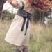 Hankerchief dirndl in grey wool with vintage lace trim