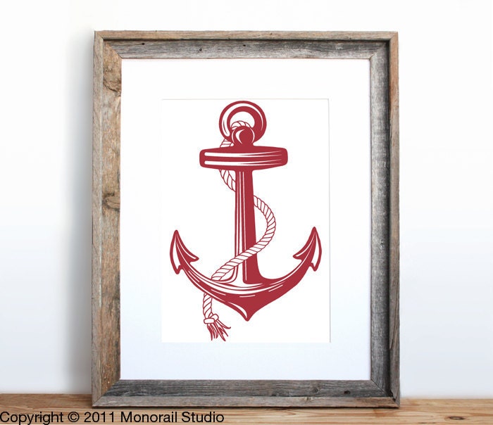 Anchor Poster Small Screenprint Choose your color