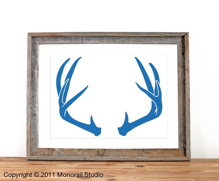 Antler Silhouette Screenprint 12.5 x 19 Pick Your Color