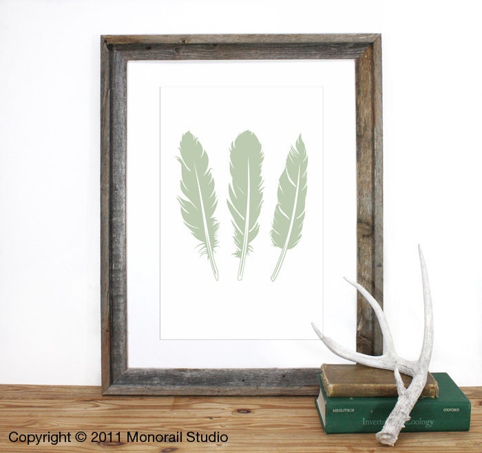Feathers Screenprint 12 x 19 in Pick Your Color