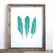 Three Feathers Small Screenprint Choose your color