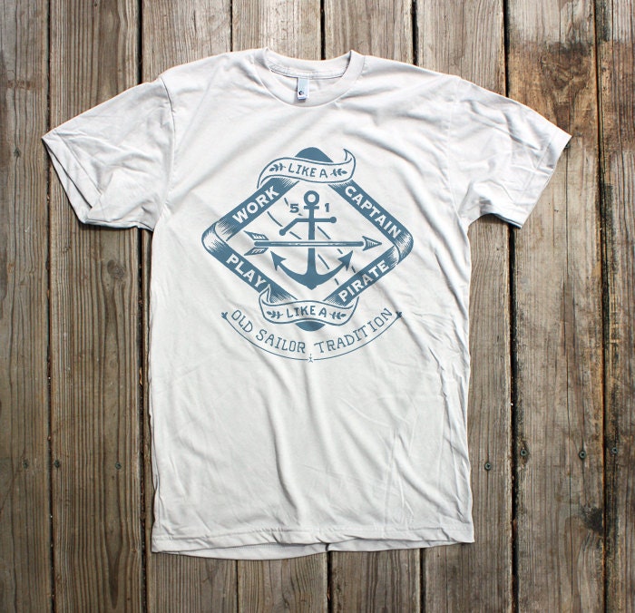 Play like a Pirate - Mens/Unisex Grey T-shirt