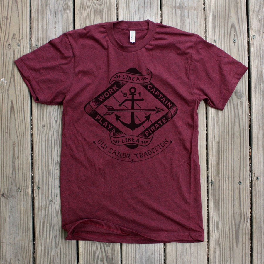 Play like a Pirate - Mens/Unisex Cranberry T-shirt