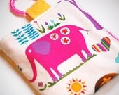 LITTLE LOVEY - Blanket- Juicy Jungle with Pink Minky   --NEW---