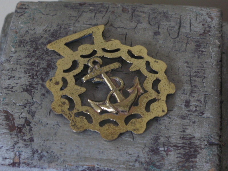 vintage Anchor nautical horse brass nautical