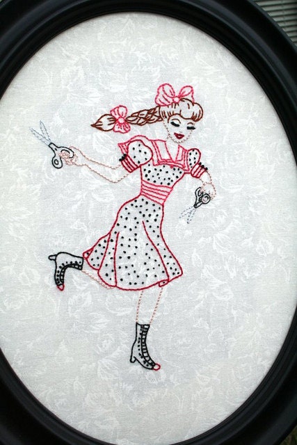 NEW Running with Scissors Iron on Hand Embroidery Pattern (original design)