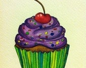 ORIGINAL Shimmer Cupcake Watercolor Painting - adamsj59 ORIGINAL Shimmer Cupcake Watercolor Painting - adamsj59