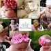 Cream Triple Flower Headband on Soft Stretch Nylon Ribbon with Swarvoski crystals center  TWO SIZES AVAILABLE Baptisms Christenings Weddings