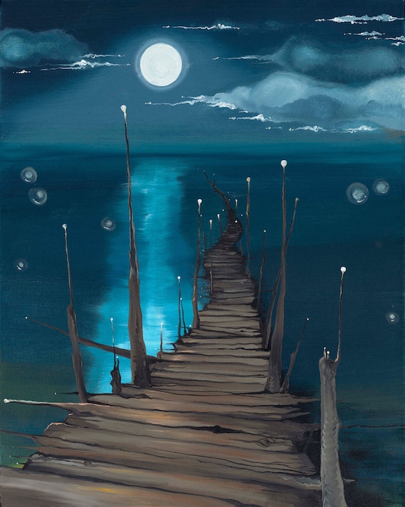 Dock to the Moon -- giclée print on canvas