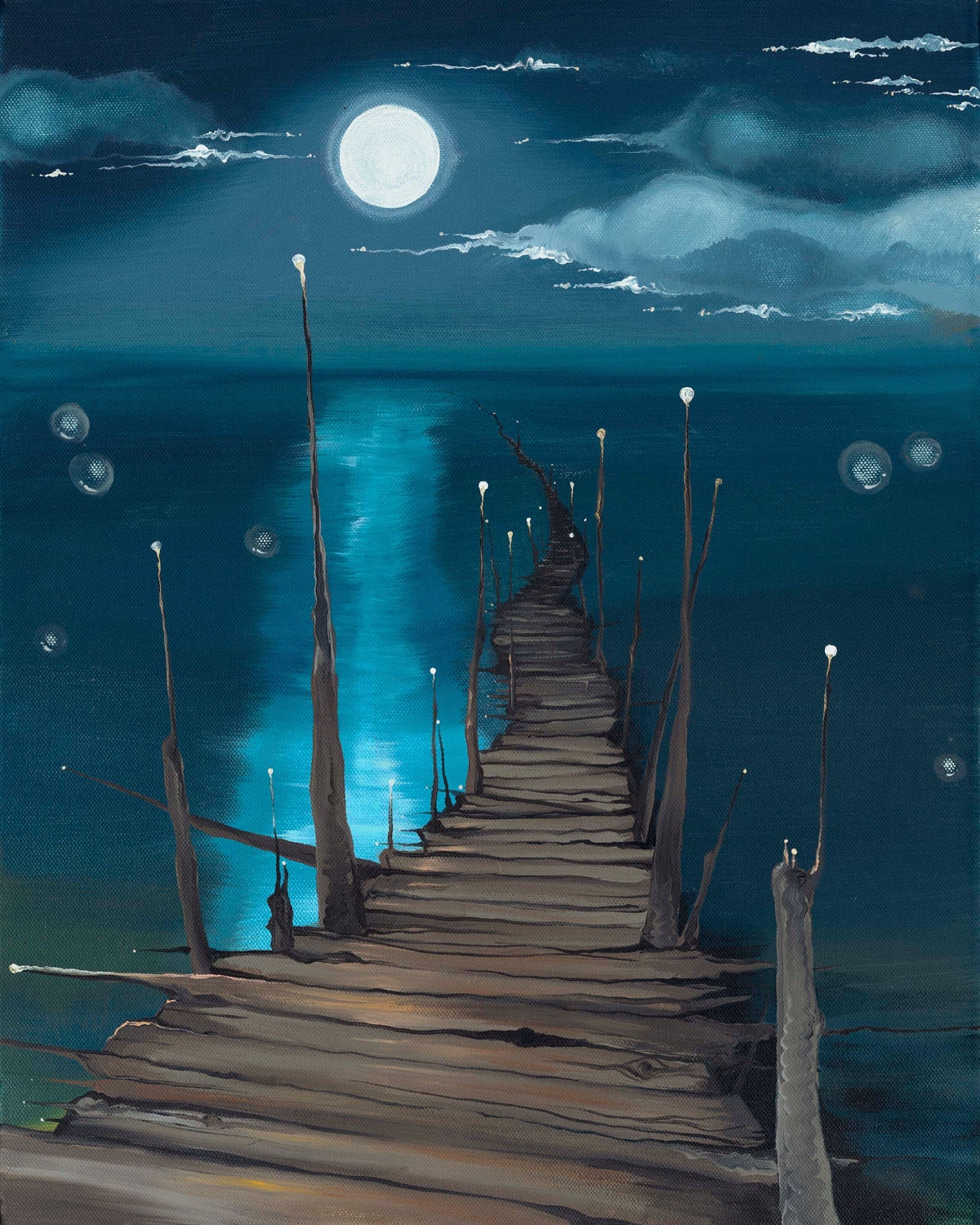 Dock to the Moon -- giclée print on canvas