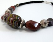 Necklace, Chunky Bib Necklace, Bohemian - Earthen Autumn Collage - RiverGumJewellery Necklace, Chunky Bib Necklace, Bohemian - Earthen Autumn Collage - RiverGumJewellery