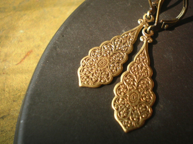 Myrtle Street Brass Drop Earrings
