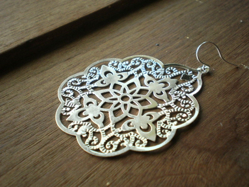 Madrid LARGE Silver Filigree Lace Earrings
