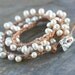 Dancing Pearls leather wrap bracelet