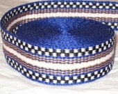 Blue, gold, black, and white inkle trim (hand woven - over 14 feet)