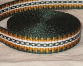 Green, gold, and white hand-woven inkle trim (over 14 feet)