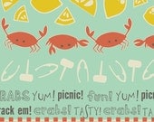 Picnic in Aqua from Crabtastic by Maude Asbury for Blend Fabrics - Fat Quarter