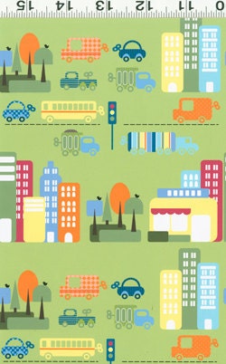 City Streets in Olive by Jamie Wood from Clothworks - Half Yard