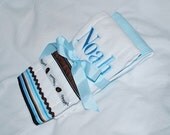 Boutique Personalized Ribbon Burp Cloth Set (2)