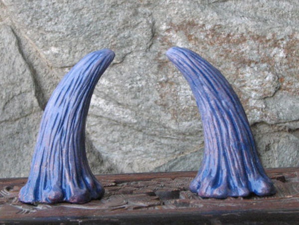 Helmet Horns - Dragon - Purple Blue Hue  - Set of 2 -
