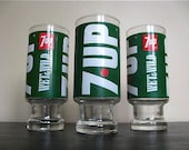 Trio of Vintage 7 Up Glasses.
