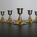 Vintage Brass Pillar Candle Holders. Set of 5.
