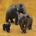 Carved Elephant Family Vintage Figurines - Family of 3