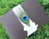 The Peacock Bow Pocketfold Invitation Set