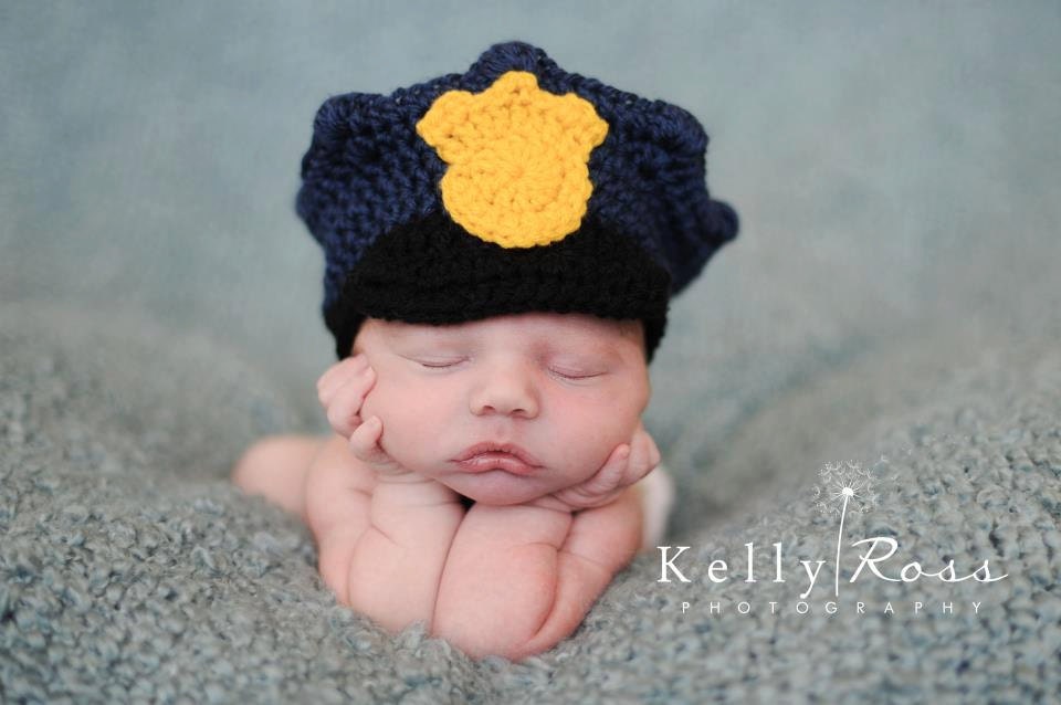 CROCHET PATTERN - Policeman Hat w/ permission to sell finished items