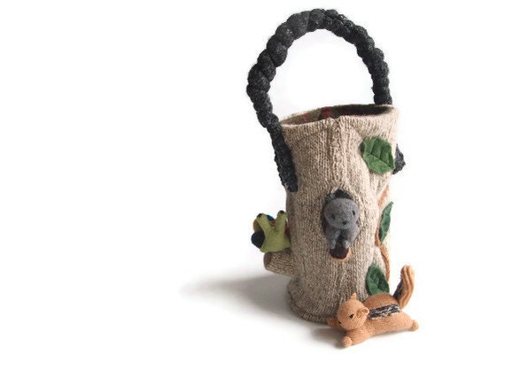 Waldorf Toy Bag, eco friendly toy, all natural toy, upcycled toy