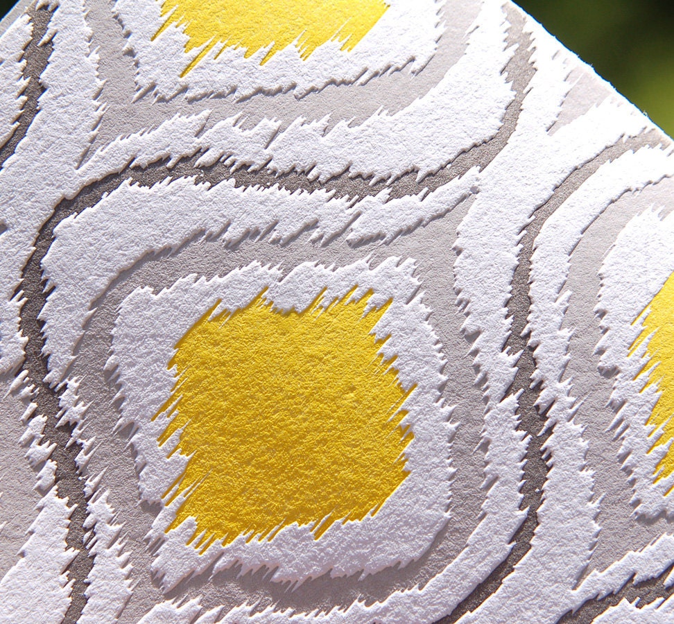 Ikat Letterpress Card, single card