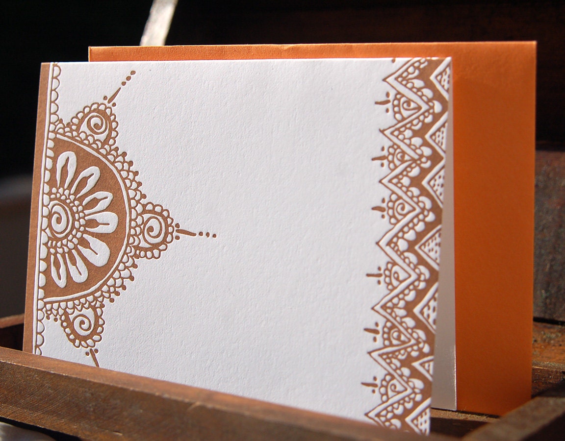 Henna No. 2 Letterpress Cards, set of 6